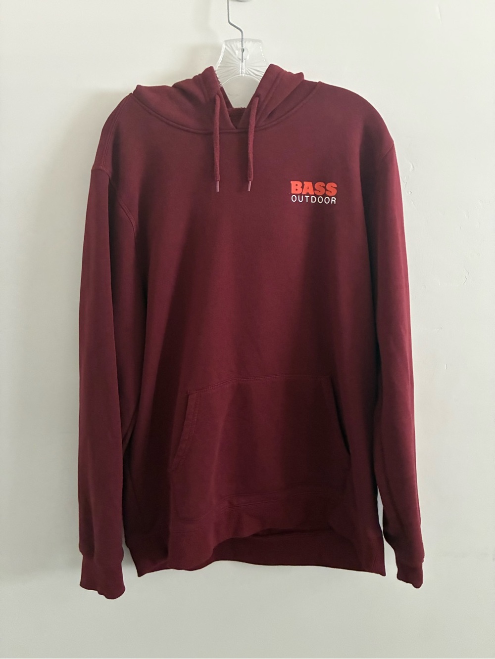 Men's Maroon Hooded bass Pullover Sweatshirt